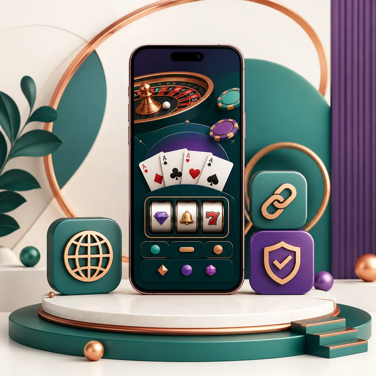 Celular com interface genérica de cassino e opções de acesso móvel